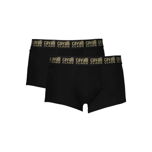 Cavalli Class Black Cotton Underwear Cavalli Class