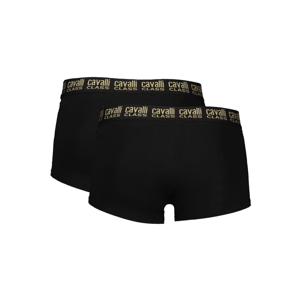 Cavalli Class Black Cotton Underwear Cavalli Class