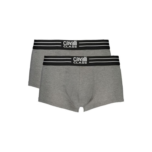 Cavalli Class Gray Cotton Underwear Cavalli Class