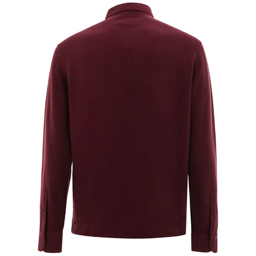 Corneliani Bordeaux Cotton Polo Shirt Corneliani