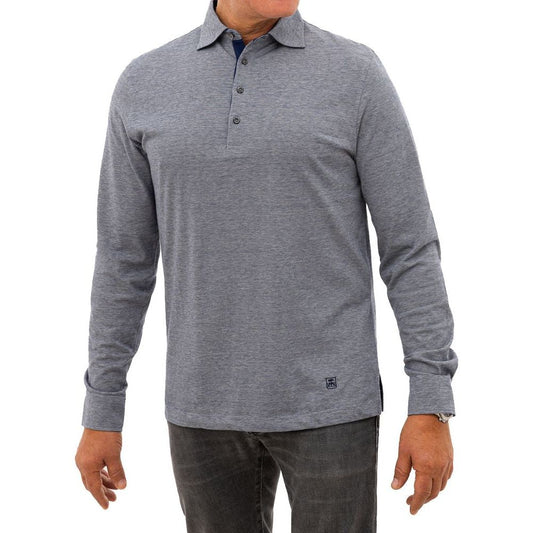 Corneliani Gray Cotton Polo Shirt Corneliani