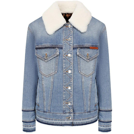 Dolce & Gabbana Light Blue Cotton Jackets & Coat Dolce & Gabbana