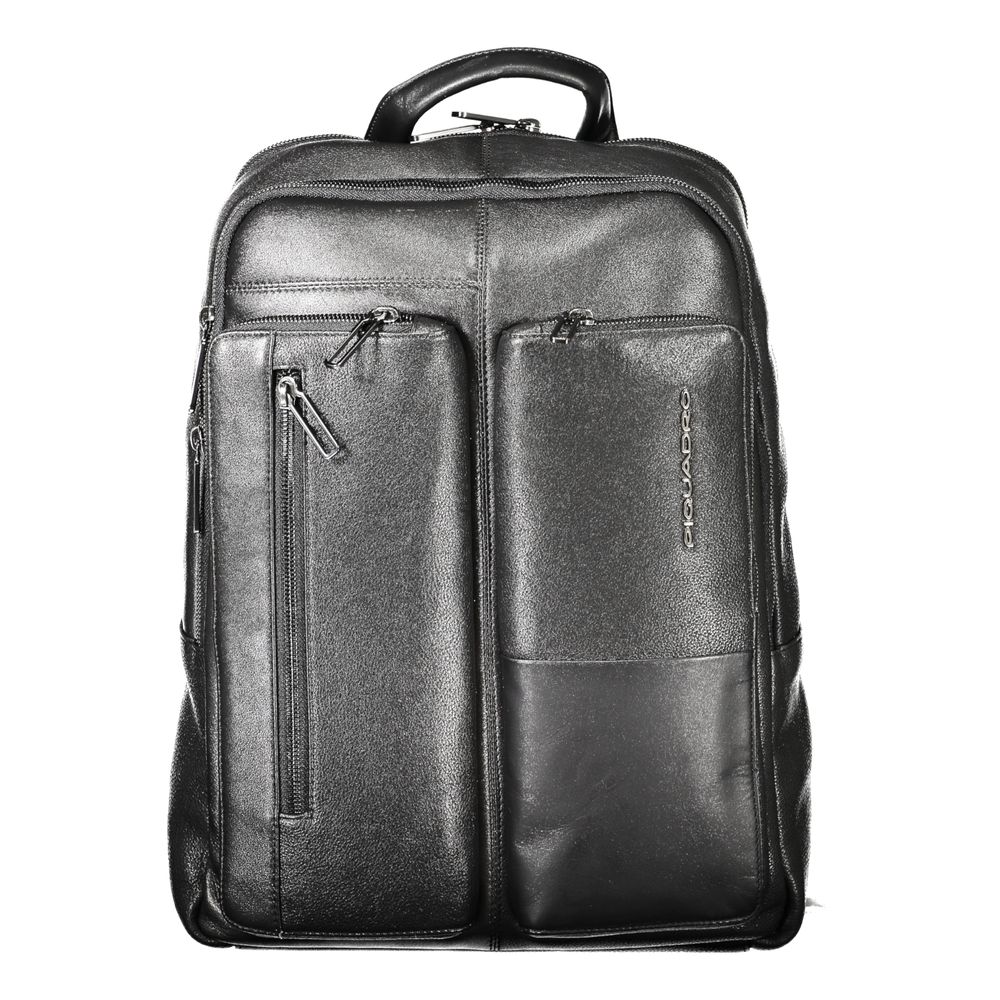 Piquadro Black Leather Backpack Piquadro