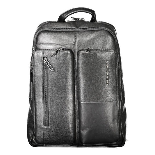 Piquadro Black Leather Backpack Piquadro