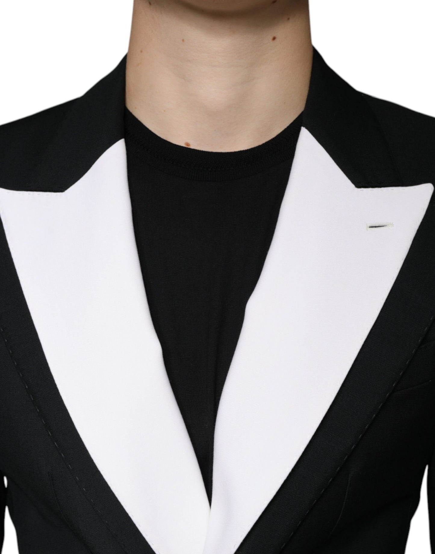 Dolce & Gabbana Black White Single Breasted Dress Blazer Dolce & Gabbana