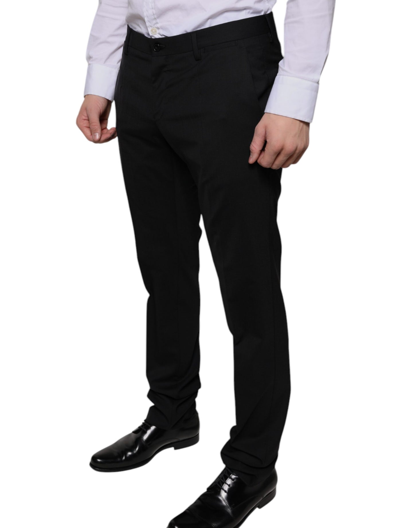 Dolce & Gabbana Black Wool Skinny Dress Formal Pants Dolce & Gabbana