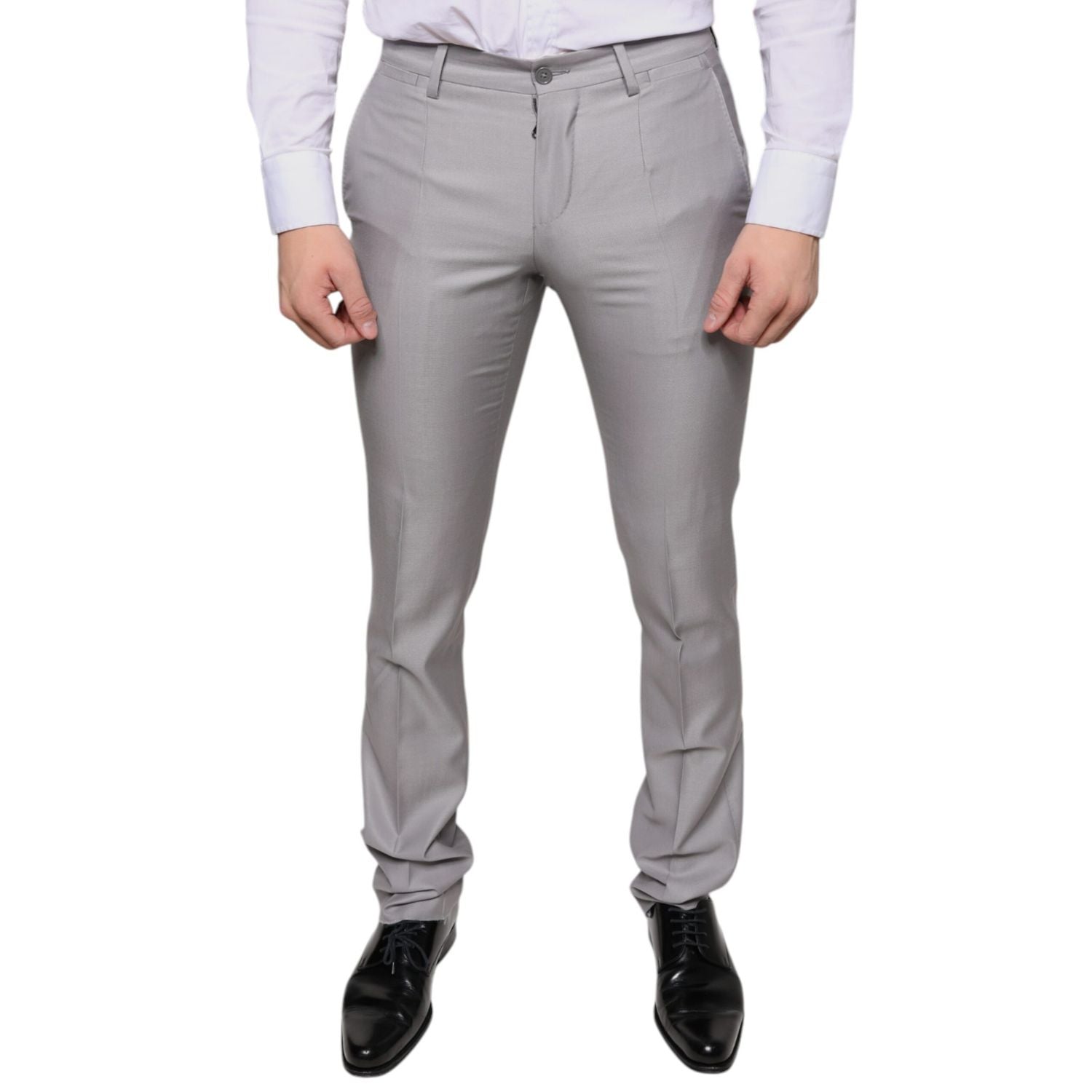Dolce & Gabbana Light Gray Wool Dress Pants