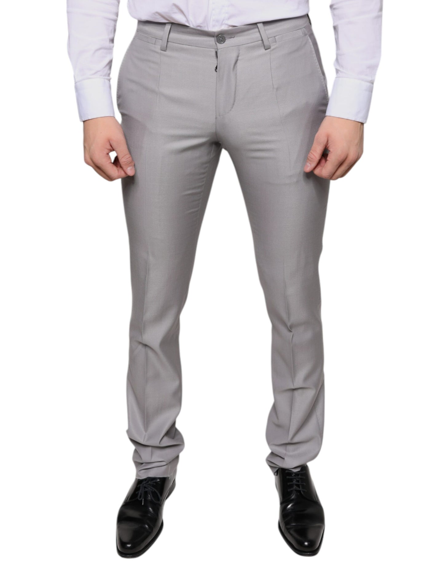 Dolce & Gabbana Light Gray Wool Dress Pants Dolce & Gabbana