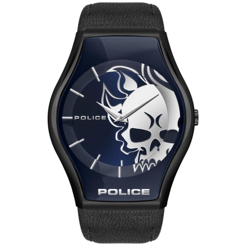 Police Black Leather Watch Police