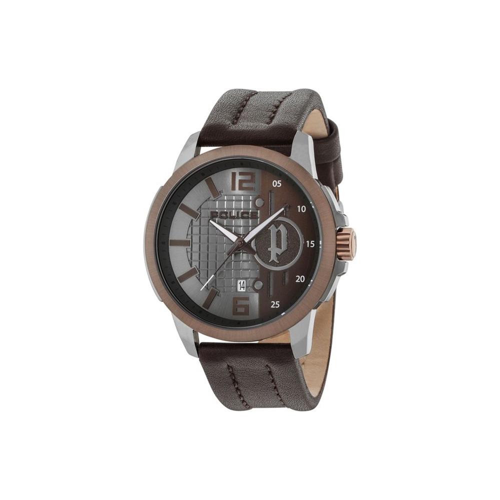 Police Brown Leather Watch Police