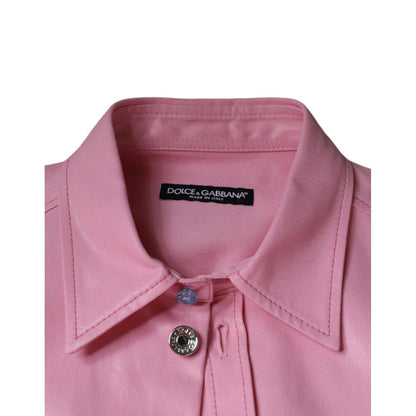 Dolce & Gabbana Pink Cotton Collared Button Down Shirt