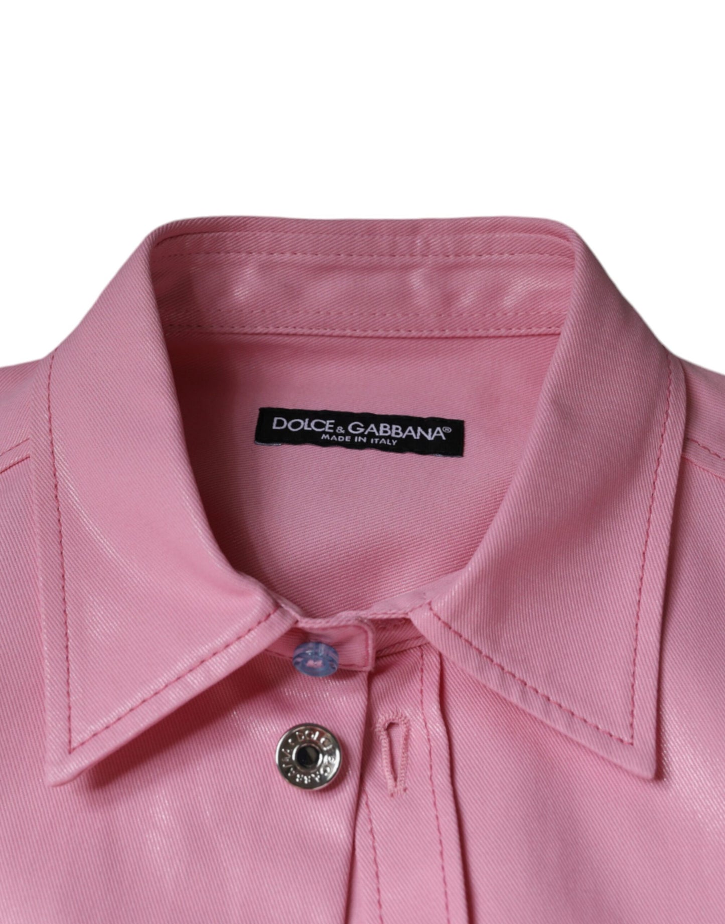 Dolce & Gabbana Pink Cotton Collared Button Down Shirt Dolce & Gabbana