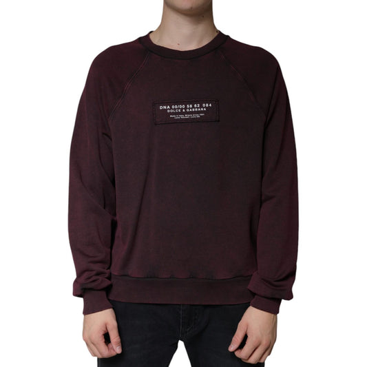 Dolce & Gabbana Maroon Logo Crew Neck Men Sweatshirt Sweater