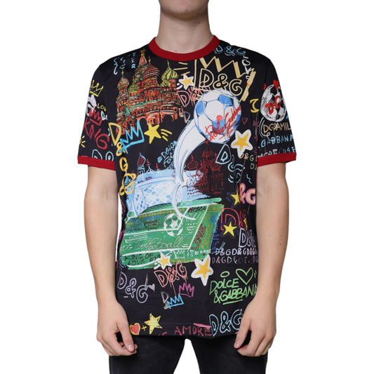 Dolce & Gabbana Multicolor Graphic Print Cotton Crew Neck T-shirt