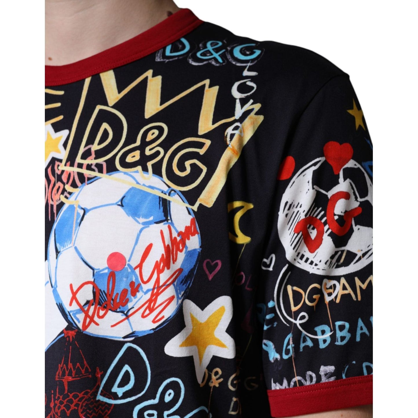 Dolce & Gabbana Multicolor Graphic Print Cotton Crew Neck T-shirt Dolce & Gabbana