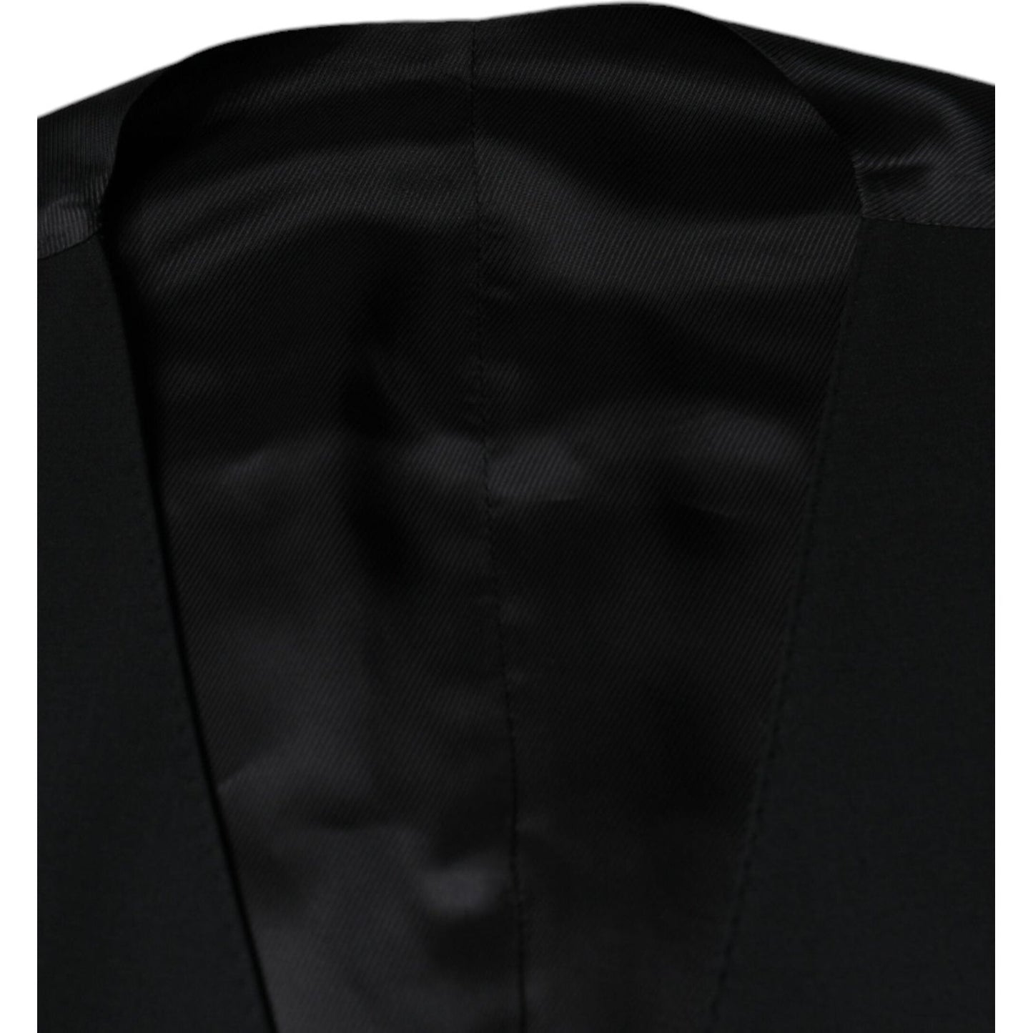 Dolce & Gabbana Black Wool Formal Dress Men Waistcoat Vest Dolce & Gabbana