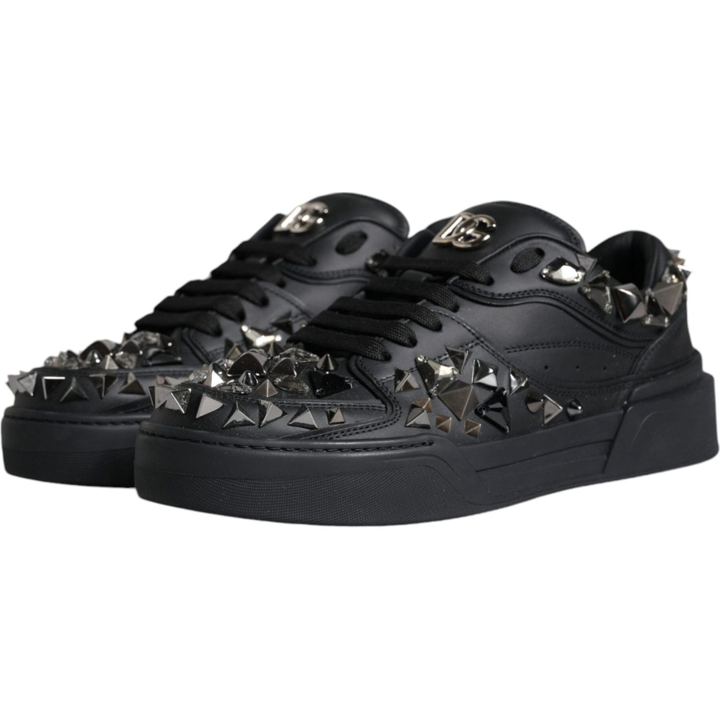 Dolce & Gabbana Black Studded Low Top Men Sneakers Shoes Dolce & Gabbana