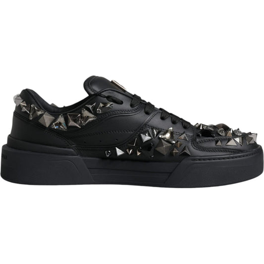 Dolce & Gabbana Black Studded Low Top Men Sneakers Shoes