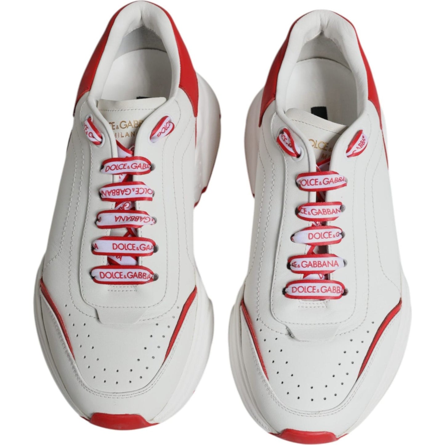 Dolce & Gabbana White Red Daymaster Low Top Men Sneakers Shoes Dolce & Gabbana