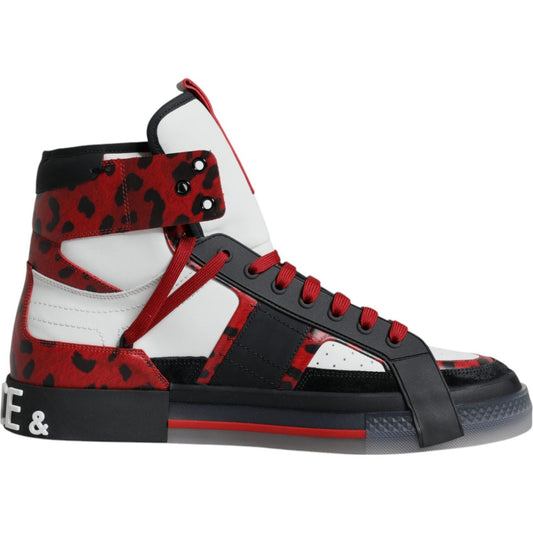 Dolce & Gabbana Multicolor Leather High Top Sneakers Shoes