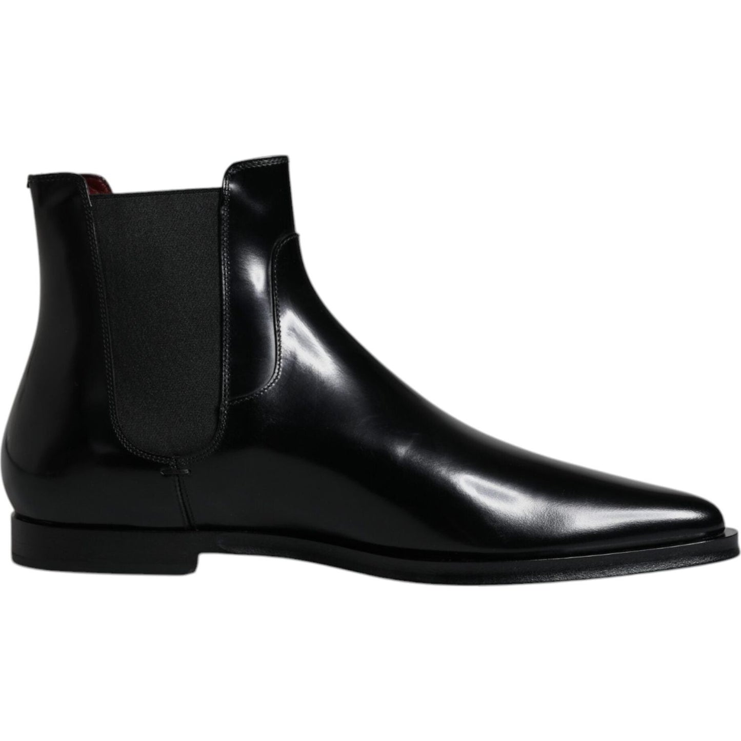 Dolce & Gabbana Black Leather Chelsea Men Ankle Boots Shoes Dolce & Gabbana