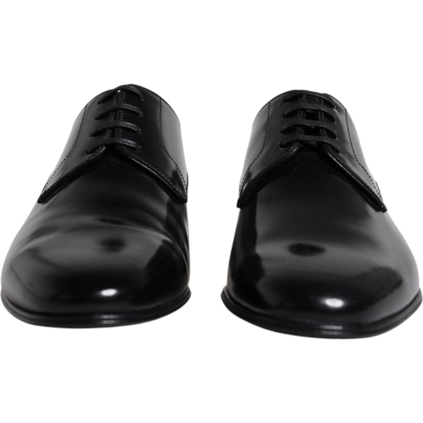 Dolce & Gabbana Black Leather Lace Up Men Derby Formal Shoes Dolce & Gabbana