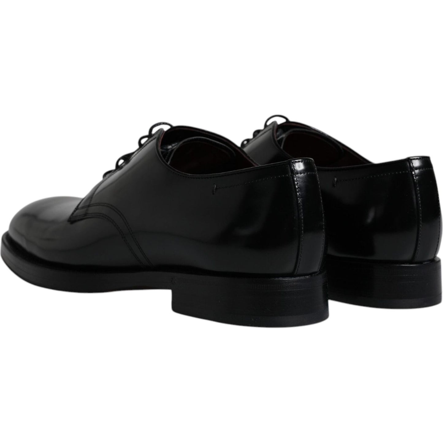 Dolce & Gabbana Black Leather Lace Up Men Derby Formal Shoes Dolce & Gabbana