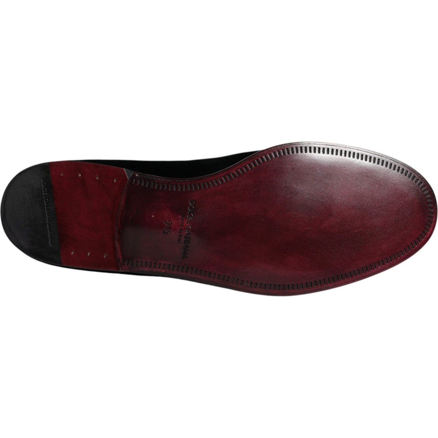 Dolce & Gabbana Black Suede Leather Slippers Loafers Shoes Dolce & Gabbana