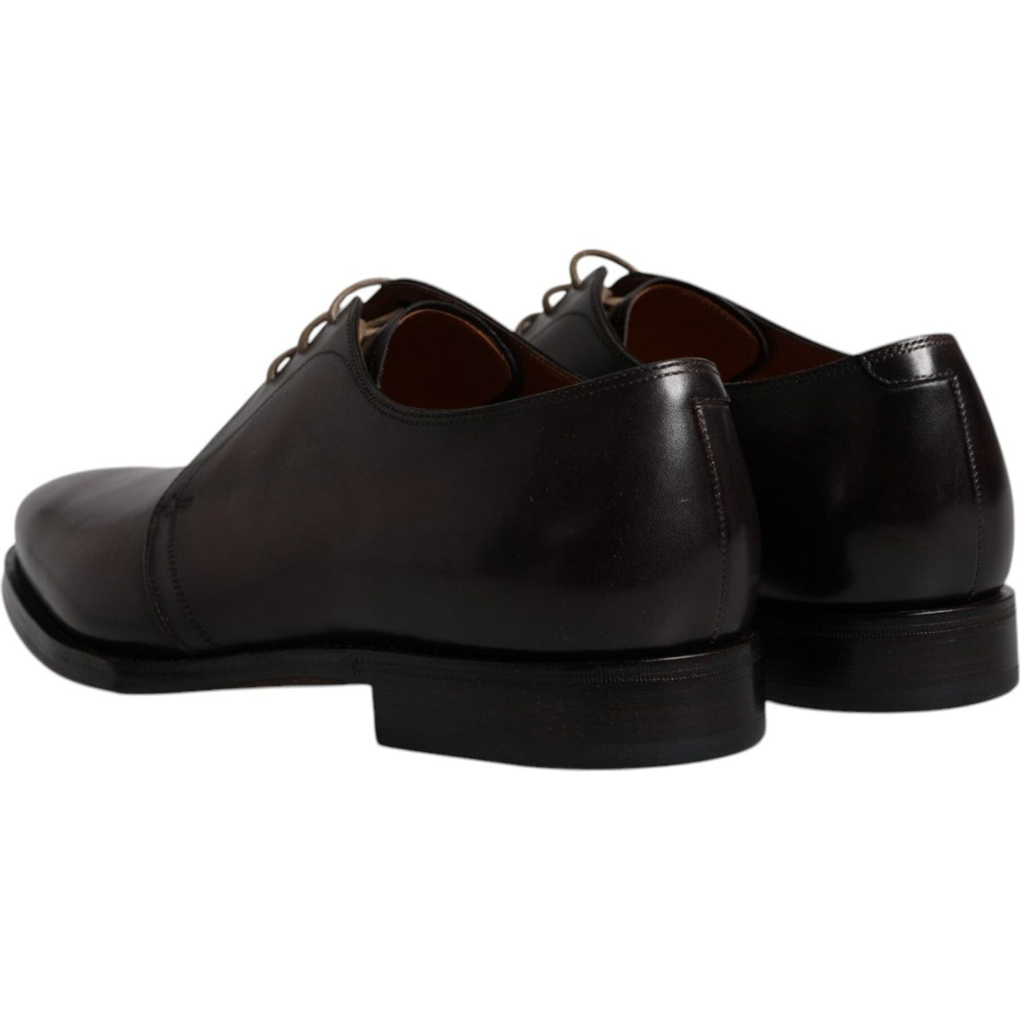 Dolce & Gabbana Black Leather Lace Up Men Derby Formal Shoes Dolce & Gabbana