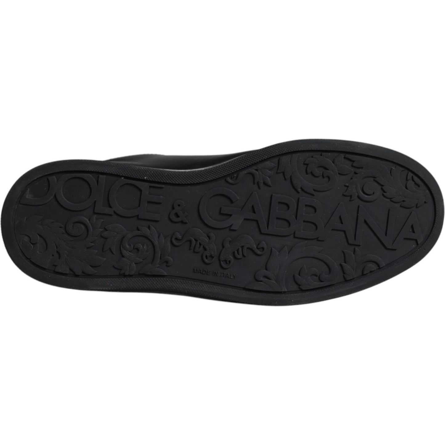 Dolce & Gabbana Black Leather Low Top Sneakers Shoes Dolce & Gabbana