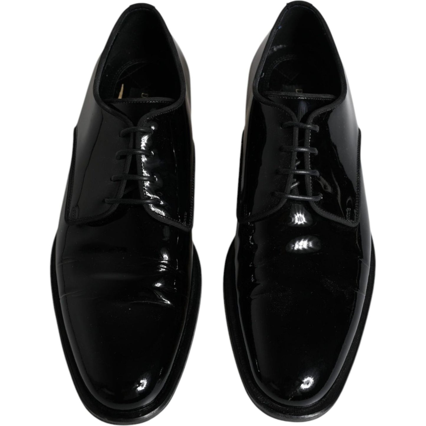 Dolce & Gabbana Black Leather Lace Up Men Derby Formal Shoes Dolce & Gabbana