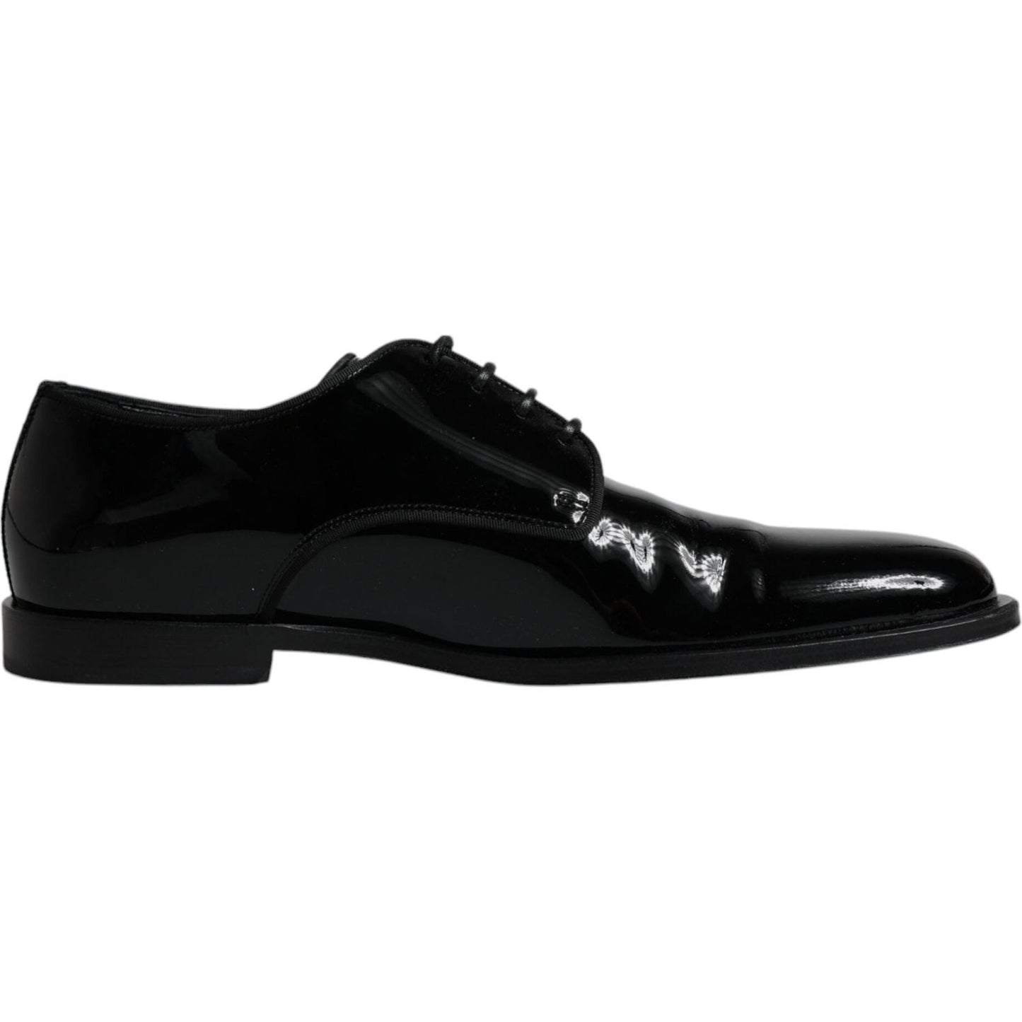 Dolce & Gabbana Black Leather Lace Up Men Derby Formal Shoes Dolce & Gabbana