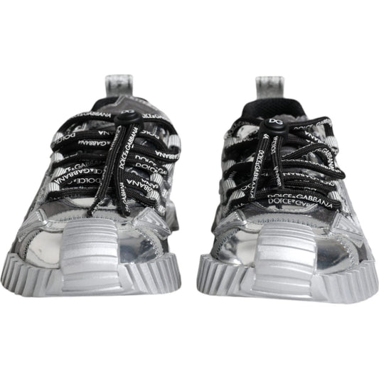 Dolce & Gabbana Silver Polyester NS1 Low Top Sneakers Shoes