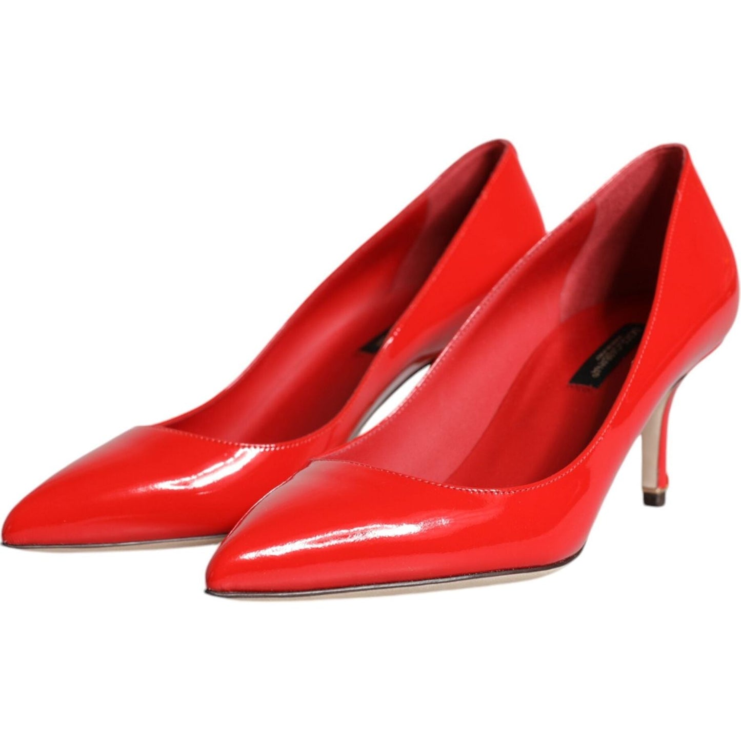 Dolce & Gabbana Red Patent Leather Kitten Heels Pumps Shoes Dolce & Gabbana