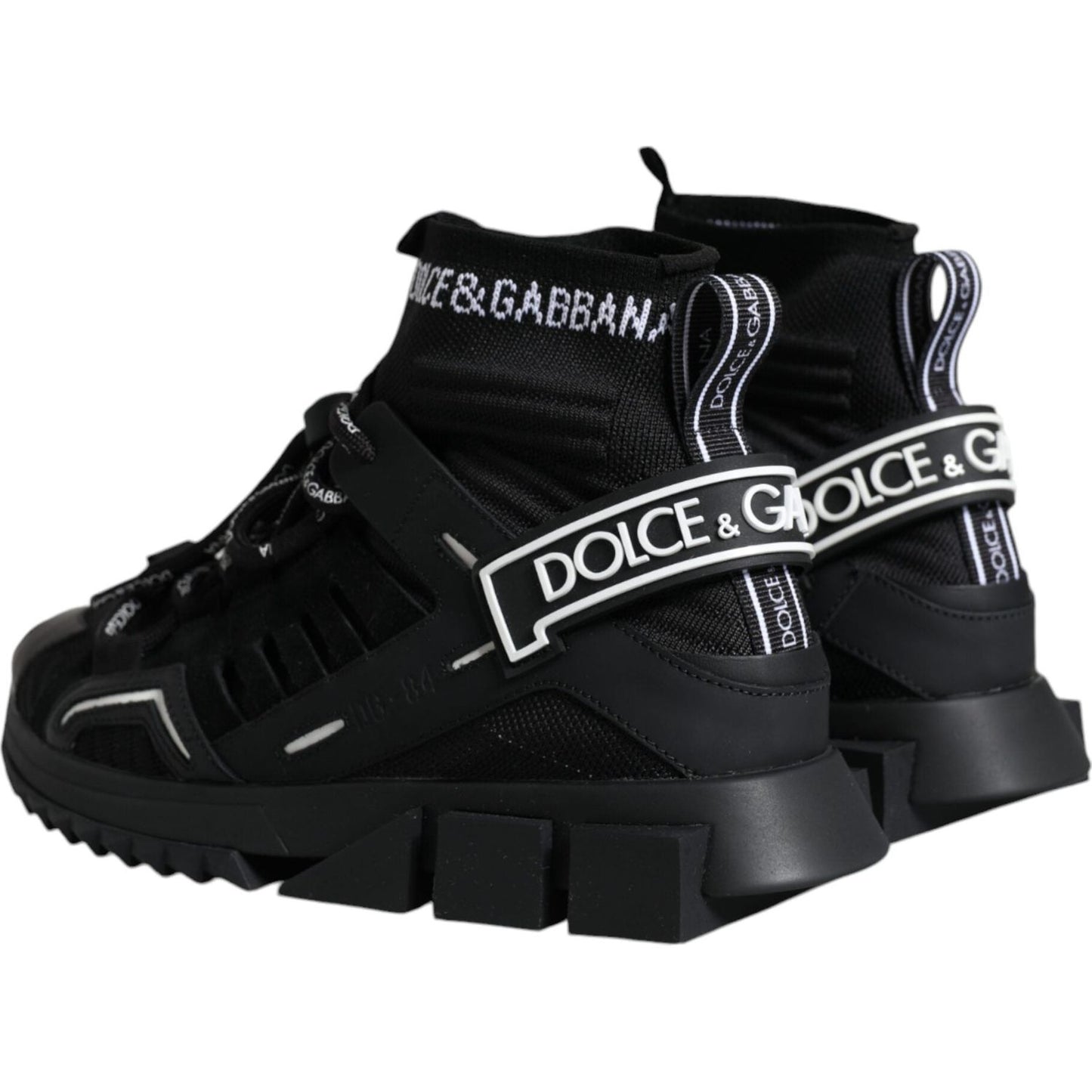 Dolce & Gabbana Black Sorrento Socks Logo Sneakers Shoes Dolce & Gabbana