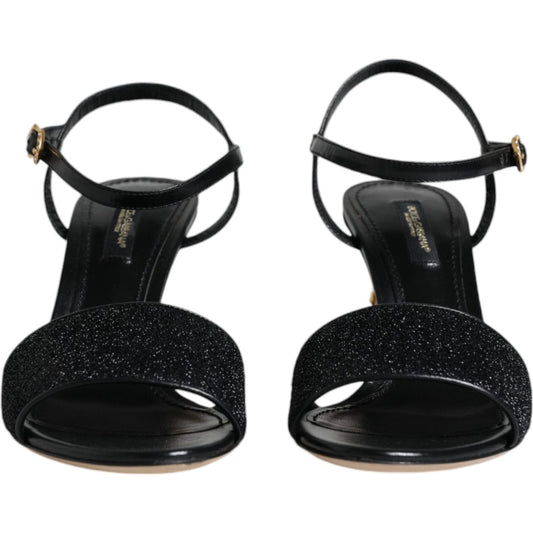 Dolce & Gabbana Black KEIRA Heels Ankle Strap Sandals Shoes