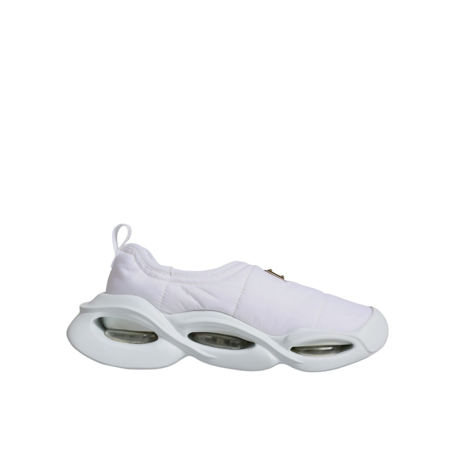 Dolce & Gabbana White Padded Fabric Low Top Sneakers Shoes