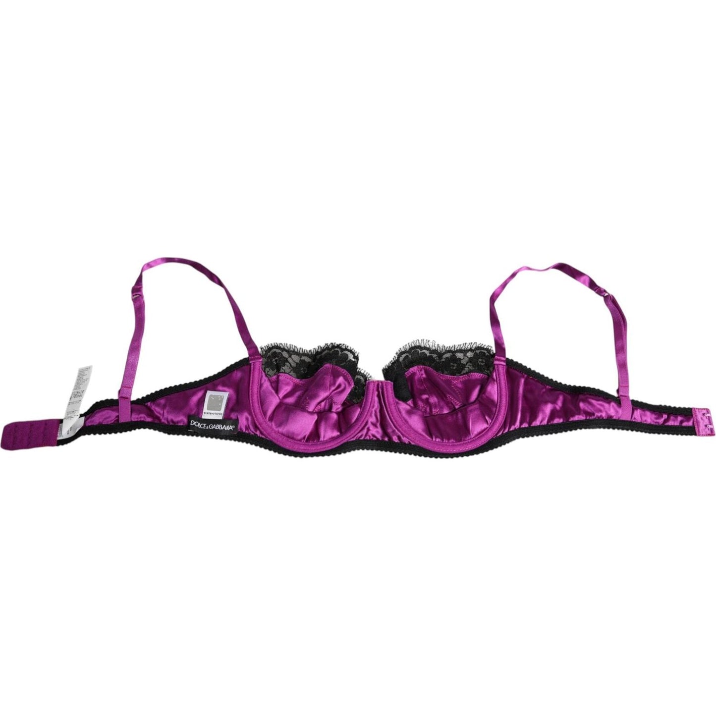 Dolce & Gabbana Purple Silk Underwired Balconette Bra Underwear Dolce & Gabbana