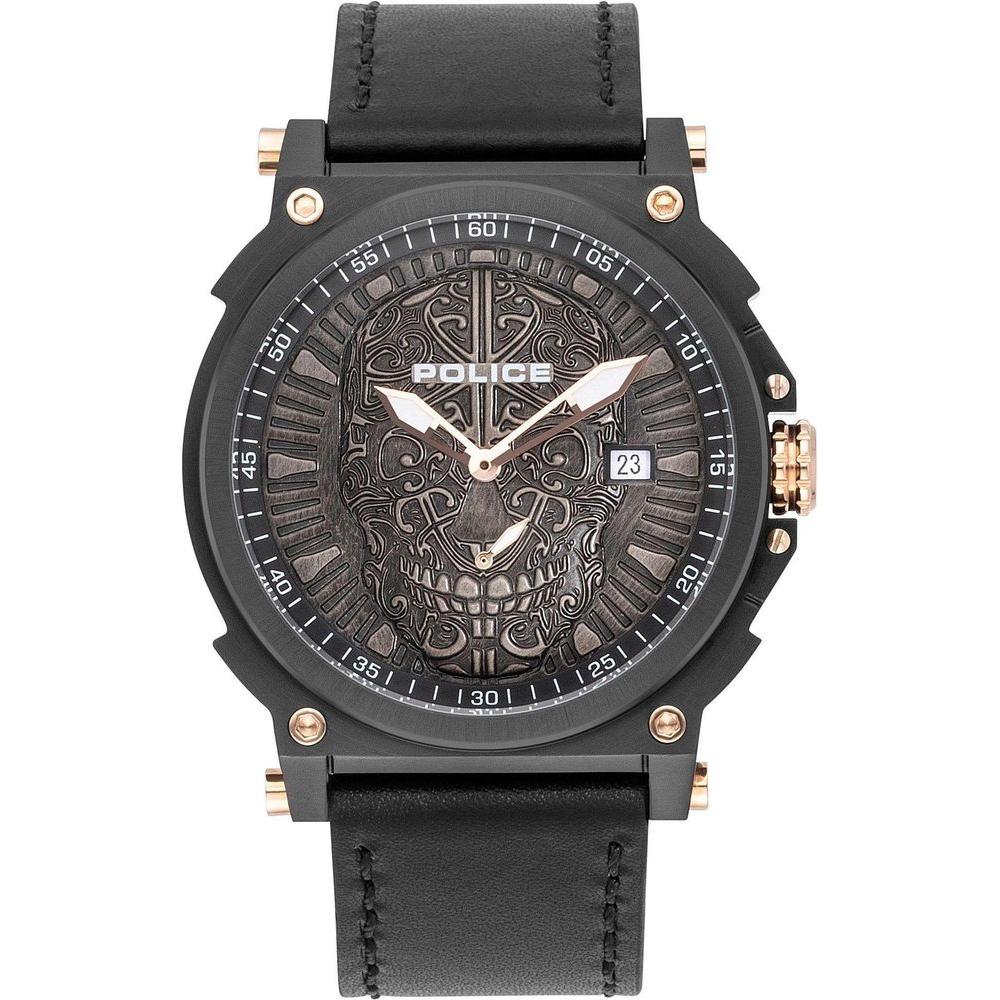 Police Gray Leather Watch