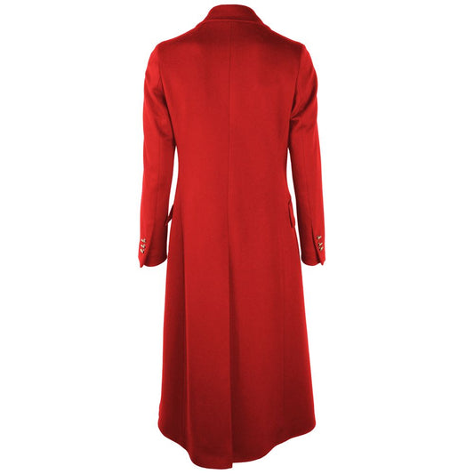 Made in Italy Red Wool Vergine Jackets & Coat Made in Italy