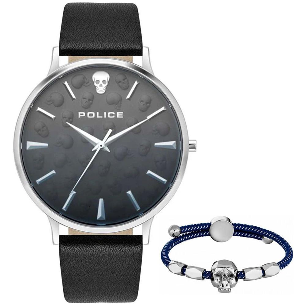 Police Black Leather Watch Police