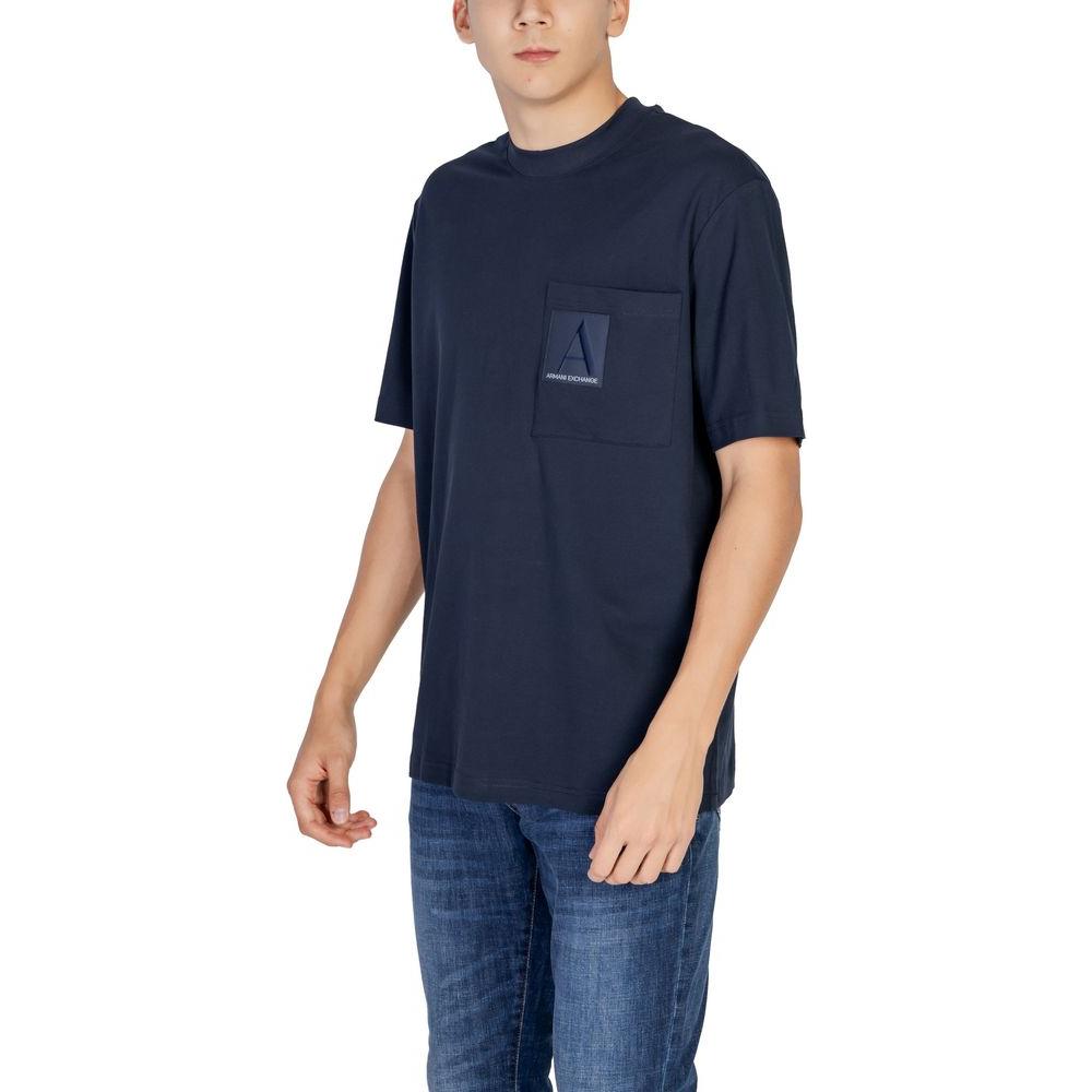 Armani Exchange Blue Cotton T-Shirt Armani Exchange