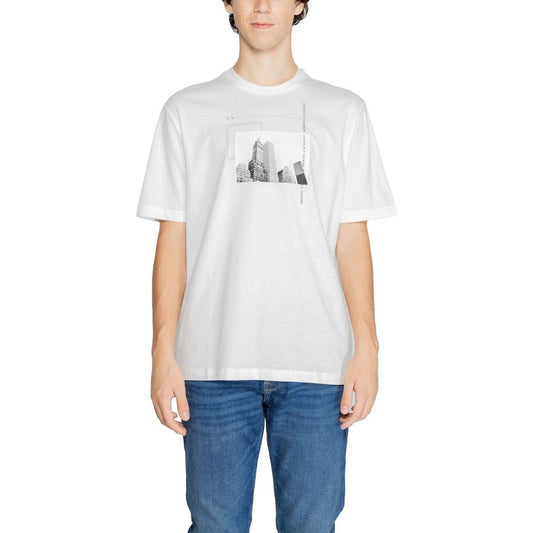 Armani Exchange White Cotton T-Shirt Armani Exchange