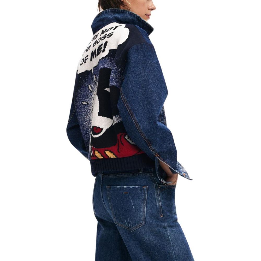 Desigual Blue Cotton Jackets & Coat Desigual