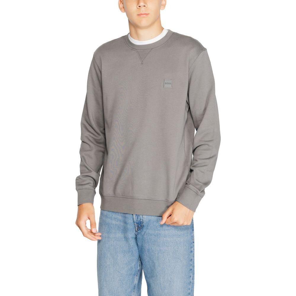 Hugo Boss Gray Cotton Sweater Hugo Boss