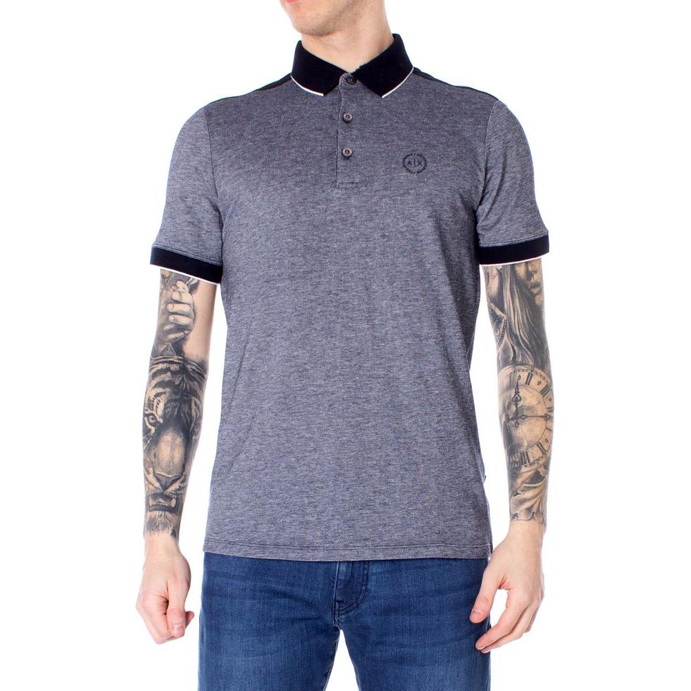 Armani Exchange Blue Cotton Polo Shirt Armani Exchange