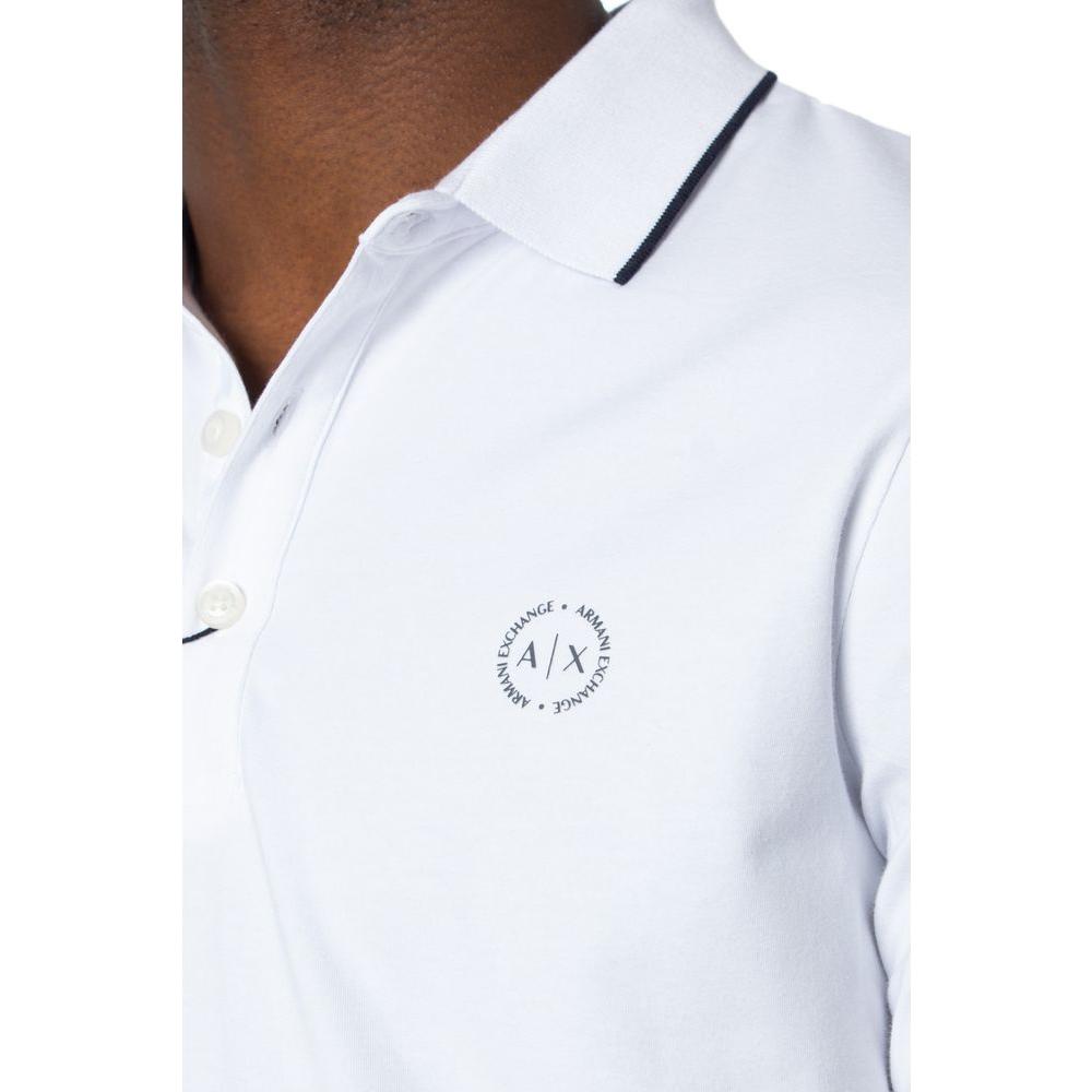 Armani Exchange White Cotton Polo Shirt Armani Exchange