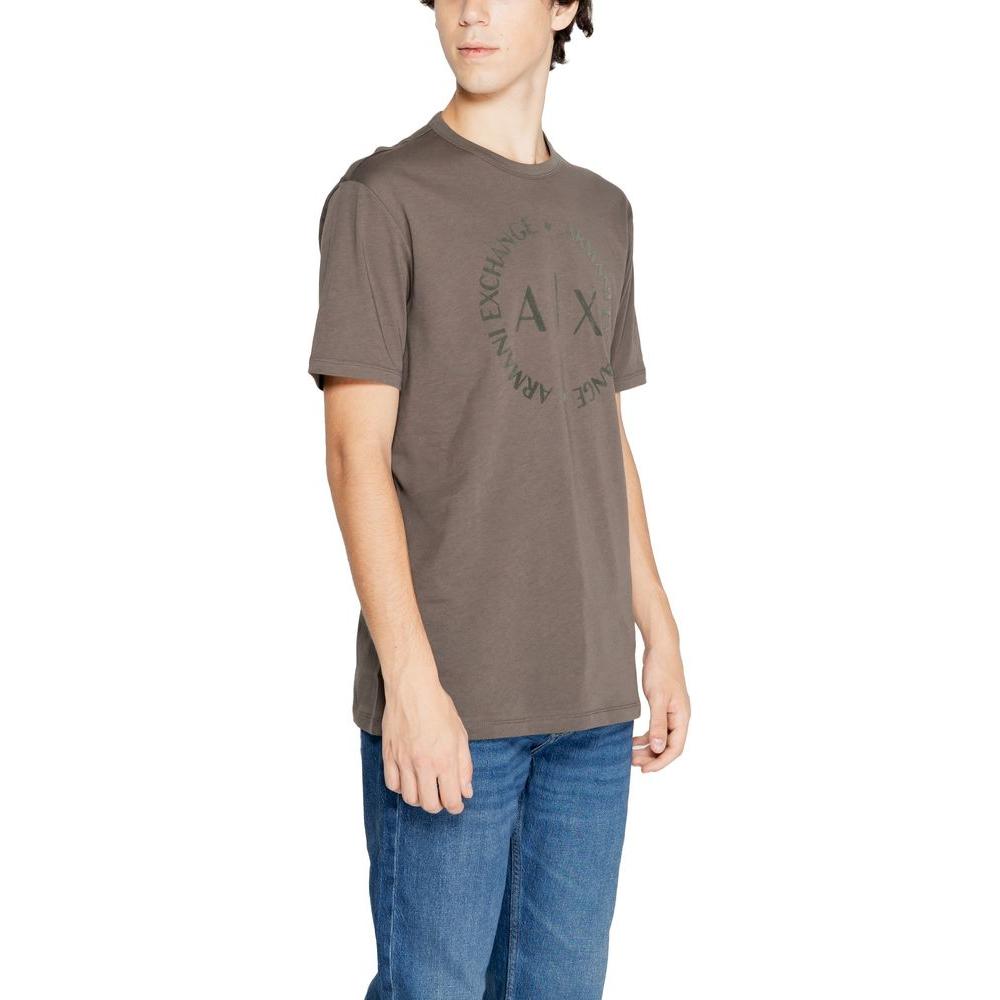 Armani Exchange Brown Cotton T-Shirt Armani Exchange