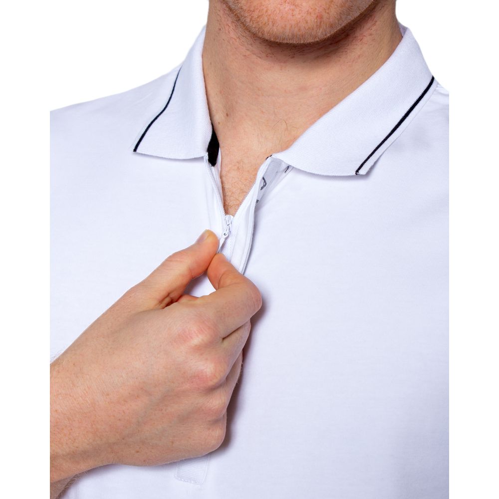 Armani Exchange White Cotton Polo Shirt Armani Exchange