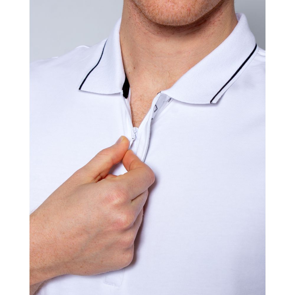 Armani Exchange White Cotton Polo Shirt Armani Exchange